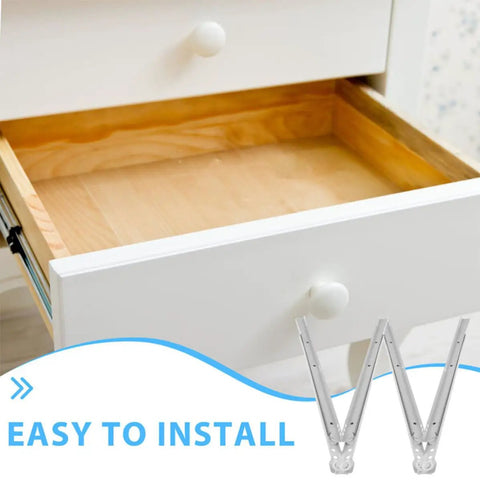 Open wooden drawer showing installed Two Pack Heavy Duty Drawer Sliders Replacement Rails, 14 Inch Cold Rolled Steel with smooth operation.