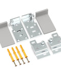 Beefy Heavy Duty L Bracket Carrier Plate For Wall Cabinets And Heavy Furniture Installation with screws and covers shown