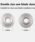 Badass Compact Mini Table Saw With Adjustable Speed Control And Precision Angle Guide For Diy Woodworkers Crafting hardwood aluminum plastic models at workbench or job site. Double size saw blade clamps with 20MM and 16MM openings.