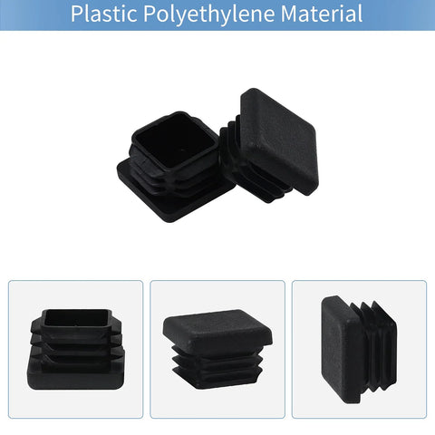 12 Pack 1 Inch 1x1 Square Tube End Caps Plastic Plugs For Square Tubing Black Durable Fitting Ideal For Fence Posts