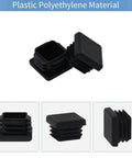 12 Pack 1x1 Inch Square Tube End Caps Plastic Plugs Black For 1 Inch Square Tubing Fits Wall Thickness 0.039 To 0.098 Inch