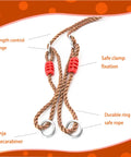 Tree Swing Seat For Kids With Thick Rope, Built Tough Outdoor Swing Set Accessory For Backyard Fun, Adjustable Rope From 55 to 71 Inches, showing length control hinge and safe clamp fixation.