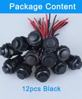 12 Pack 12Mm Latching Push Button Switches Plug And Play SPST On Off Normally Open Pre Wired Dual Voltage 120V 3A And 250V 1.5A