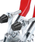 Close-up of 2 Pack Toggle Clamp Fixture Set With Quick Release Hold Down Clamps GH201A Nonslip Red Horizontal Mount 30kg holding