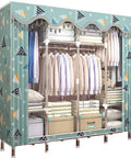 Heavy Duty Portable Wardrobe Closet Steel Pipe Frame And No Sweat Assembly Garment Storage Rack For Bedroom Clothes Shoes Hats Built Tough To Last with clothes and storage bins.
