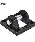 2 Pcs 63x63x32mm Air Cylinder Rod Pivot Clevis 2 Pack Pneumatic Mounting Bracket Rear Mount, black low carbon steel
