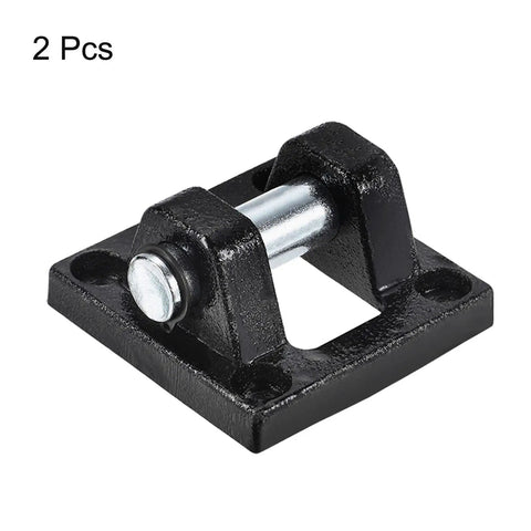 2 Pcs 63x63x32mm Air Cylinder Rod Pivot Clevis 2 Pack Pneumatic Mounting Bracket Rear Mount, black low carbon steel
