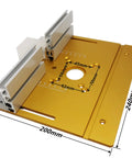 Rock Solid Aluminum Router Lift Precision Milling Table Insert with 240mm x 200mm dimensions for woodworking projects.