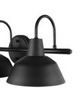 Close-up of the 24 inch three light vanity fixture with E26 base from the Five Piece Matte Black Bathroom Accessory Set.