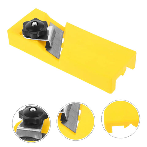 Heavy Duty Abs Edge Trimming Jig For Woodworking Shop Real Deal Hand Planer And Chamfer Attachment with black knob and sharp edge.