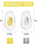 Top Shelf Nose Pads Replacement for Sunglasses and Glasses, 0.47in x 0.28in, gold and silver, silicone, two pieces.