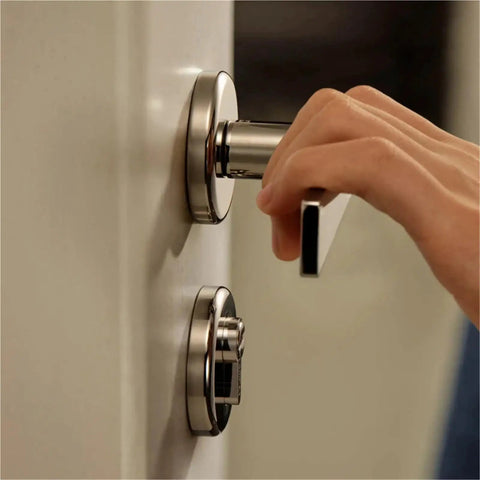 Hand turning Slick Silver Door Lock Handle Dope Anti Theft For Home Security Modern Furniture Gate Lock Set Interior Door Hardware