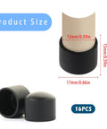 Pack Of 16 Soft Black Foosball End Caps For 15.8mm Rods, Universal Safety End Caps For Standard Foosball Tables, Easy Install Replacement Parts, Durable Plastic Table Accessories, 16pcs, 15mm size shown