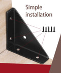 Heavy Duty Four Pack Bed Corner Supports And Hidden Triangular Shelf Brackets Built With Cold Rolled Steel showing easy installation with screws.