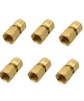 Brass compression tube fittings, six-pack; 1/8 NPT female to 3/16 OD, hex body