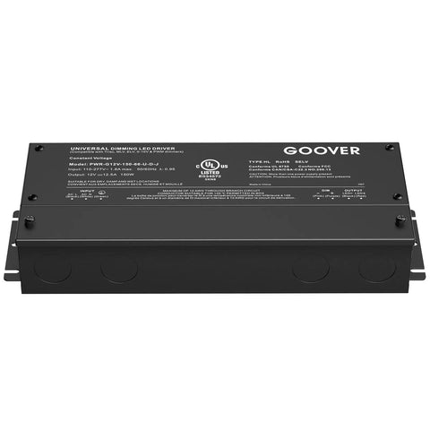 Rugged 150W Dimmable LED Driver With 100-277V AC Input And 12V DC Output, 5 In 1 Dimming ELV MLV TRIAC 0-10V 1-10V 10V PWM Potentiometer shown