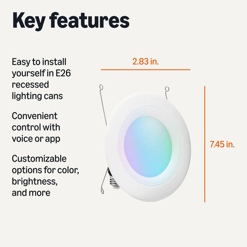 Smart Recessed Downlight Color Changing Led Bulb Works With Alexa Wifi Controlled 5 And 6 Inch Ceiling Light Dimmable Ambient Room Setup Game Changer Smooth Tech Vibes Set It And Forget It Ease