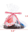 Clear bag with labeled volcano model from 24 Pack Erupting Volcano Science Kit With Valentines Cards For Kids, Hands-On STEM Projects.
