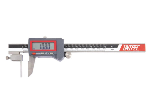 Digital Tube Thickness Caliper 0 to 6 Inches 0-150mm IP54 Coolant and Fluid Resistant Electronic Caliper With Locking Dial For Measured Value Fixation Rugged 0.02mm Accuracy And 0.01mm Resolution Large LCD Display