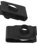 Top Shelf M6 U Style Clip Nuts, 25 Piece Black Automotive Bumper Fender Fastener Kit, heavy duty carbon steel clips close-up