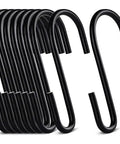 10 Pack Black S Hooks For Hanging 2.4 Inch Long, Lightweight Alloy Steel Hangers With Dual Opening Design