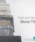 Peel And Stick Stone Tile Backsplash For Kitchen And Bathroom Four Sheets 3D Real Stone Veneer Natural White on display