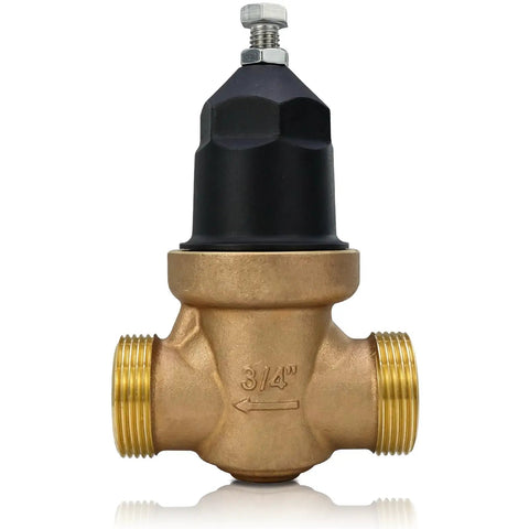 Three Quarter Inch NR3XL Pressure Reducing Valve With 400 Psi Max And Adjustable 15 To 75 Psi Factory Default 50 Psi Durable Cast Bronze Body Smart Water Saver That Slashes Waste And Cuts Your Water Bill, 3/4" brass valve