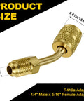 R410a Mini Split HVAC Adapter For Quick Couplers DIY Friendly 5/16 Inch Female To 1/4 Inch Male Flare Fittings in brass