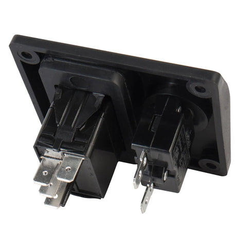 3 Way Bilge Pump Switch Panel For Boats Automatic Off Manual 12V 24V Marine Switch With Built In 15 Amp Circuit Breaker Float Switch Plug And Play Ready Durable Marine Electrical Control Panel, rear terminals