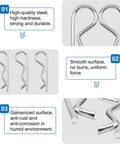 Heavy Duty Hair Pin Clips Set Of 10 5/32 X 2-15/16 Inch Spring Steel Zinc Plated R Clips Cotter Pins Hitch Pins M4x75mm details