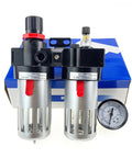Pro Grade Heavy Duty Oil Water Separator FRL Combo For Air Compressors All In One Filter Regulator Lubricator with gauge