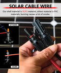 Heavy Duty 10 Foot 12 Awg Solar Panel Extension Cable Pair With Slick Male Female Connectors For Rv Camper Top Shelf Roof Rack Power Run
