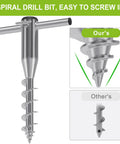 Heavy Duty Beach Umbrella Sand Anchor for Grass and Sand, Windproof In-Ground Base With 3-Sleeve Design and screw detail