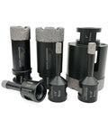 SHDIATOOL diamond core drill bit set for porcelain tile and stone, vacuum brazed; 6 pcs, sizes 6/8/10/25/35/51 mm