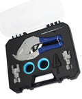 Top Notch 1/2 And 3/4 Inch Internal External Pipe Threading Tool Kit Electric Drill Compatible For Metal And PVC Pipes with heavy-duty cutter and accessories.