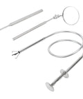 Ultimate Shop Tools Kit Featuring A 24 Inch Claw Retrieval Wand, Extendable 21 Inch Mirrored Inspection Stick, And Magnetic Pickup Picker For Garage Or Auto Repair Jobs. three stainless steel retrieval tools