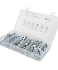 110 Piece Pronged Tee Nuts Set Three Eighths Inch Size Galvanized Steel Rustproof T Nuts For Wood And Wet Environments