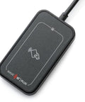Wave ID Plus Mini Keystroke USB Reader for Access Control Systems, Compact Design With Auto Tuning 13.56 MHz Antenna, black device