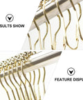 Gold Stainless Steel Shower Curtain Hooks Set Of 24 With 5 Bead Rollerball Design For Smooth Glide Curtain Rings Heavy Duty Metal Hanging Rings For Shower Rods Easy Install