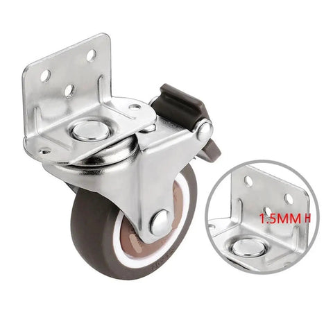 Heavy Duty Caster Wheel 2 Inch Stem Caster Swivel No Brake, Silent 20 Kg Capacity Castor with soft rubber wheel detail
