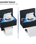 Super Handy Stainless Steel Wall Mounted Toilet Paper Holder With Hidden Shelf To Stash Flushable Wipes And Feminine Products for reversible use