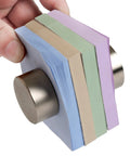 FINDMAG 40x20mm neodymium disk magnet with pastel-colored sticky notes stacked around it