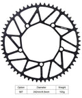 58T 130 BCD Aluminum Alloy Narrow Wide Chainring for Road and Mountain Bikes with dimensions and weight shown