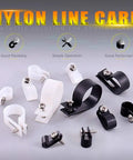 R Type Nylon Cable Clip Kit 135 Pack Six Size Assortment in white and black with screws displayed on a gray background.