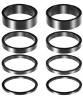 Eight Piece Aluminum Bicycle Headset And Stem Spacers Set For One And One Eighth Inch Stems Includes 2mm 3mm 5mm 10mm Shims