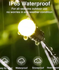 Close-up of Bright Solar Outdoor Garden Spotlights Eight Head LED Landscape Lights showing IP65 waterproof feature in rain
