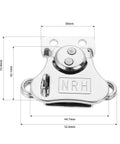 Heavy Duty Wood Case Toggle Lock Clasp With Secure Rotary Draw Latch For Toolbox Chest Trunk And Furniture Fittings Durable 56 By 53mm Size close-up view showing dimensions and design features.