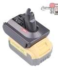 DW20V6 Vacuum Adapter For Dyson V6 Series And DeWalt 20V Battery shown with attached lithium-ion battery