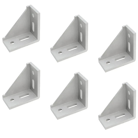Six Pack 4040 Inside Corner Brackets Gusset For Aluminum Extrusion Silver L Shaped Connectors With 8mm Slot for 4040 Profiles