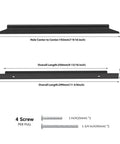 Diagram showing dimensions of 10 Pack Black Aluminum Finger Pulls for Cabinets and Kitchen Drawers, with measurements and screws.